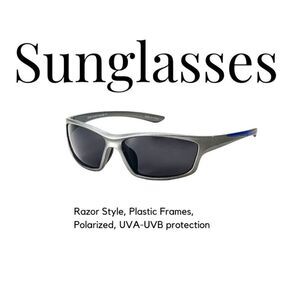 Razor Style Sporty Sunglasses, Plastic Frames, Polarized Lenses, UVA-UVB Protect